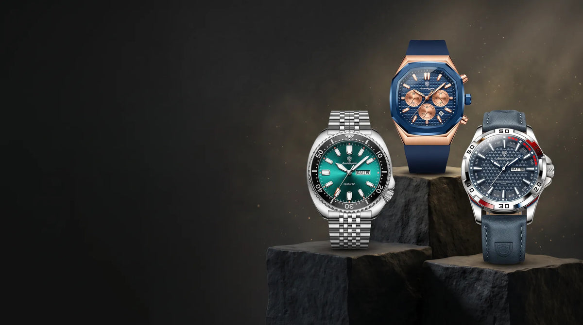 New POEDAGAR watch collection - diver, chronograph and leather watches