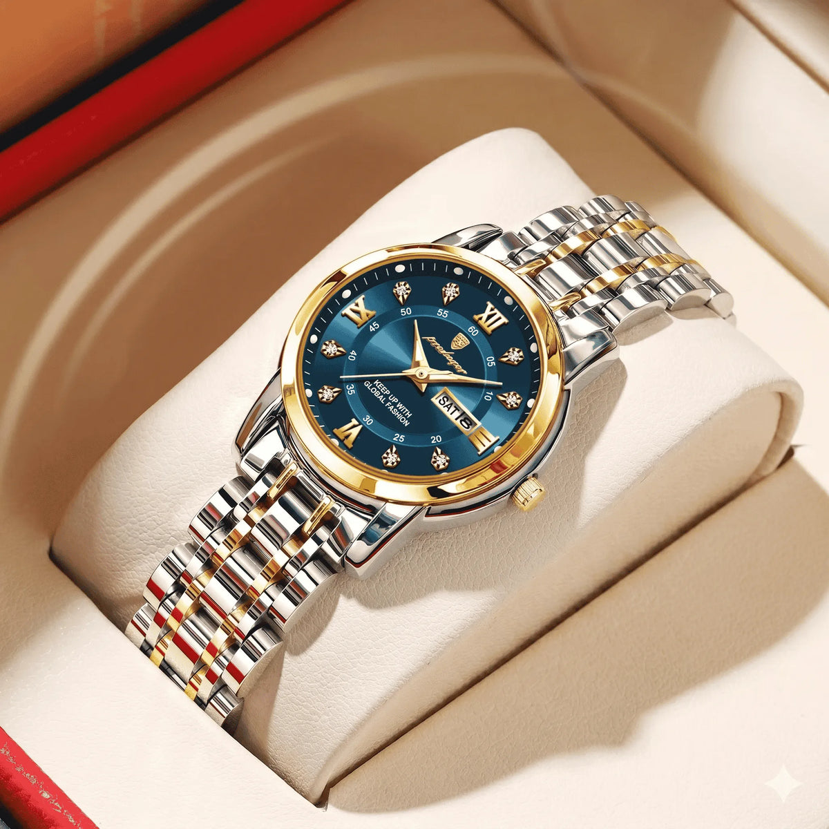 POEDAGAR Executive Watch Men Luminous Day Date 8 Colors