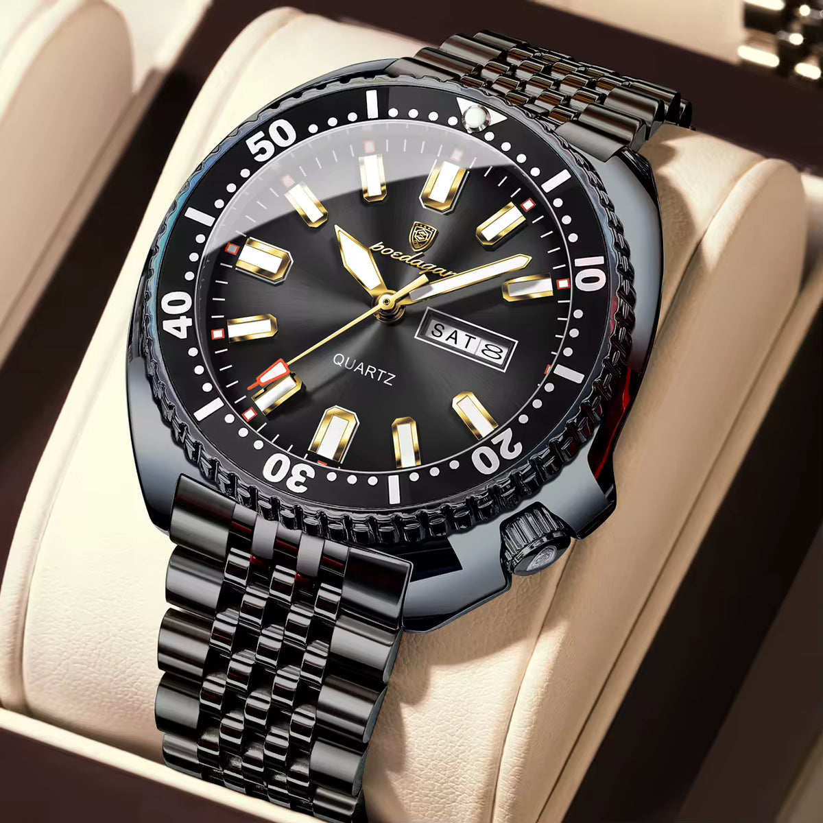 POEDAGAR Ocean Legacy Watch Men Stainless Steel