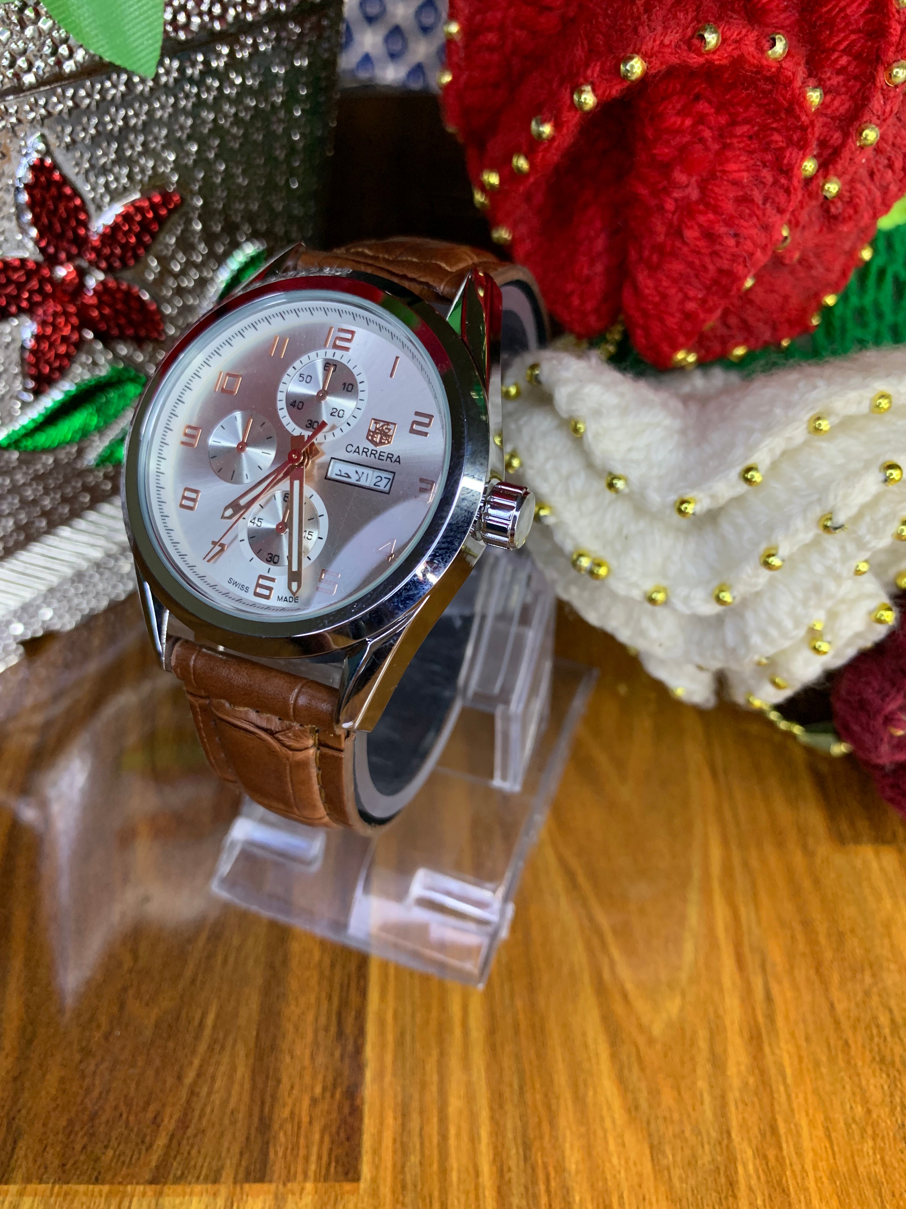 Classic Carrera Style – Luxury Brown Strap Watch