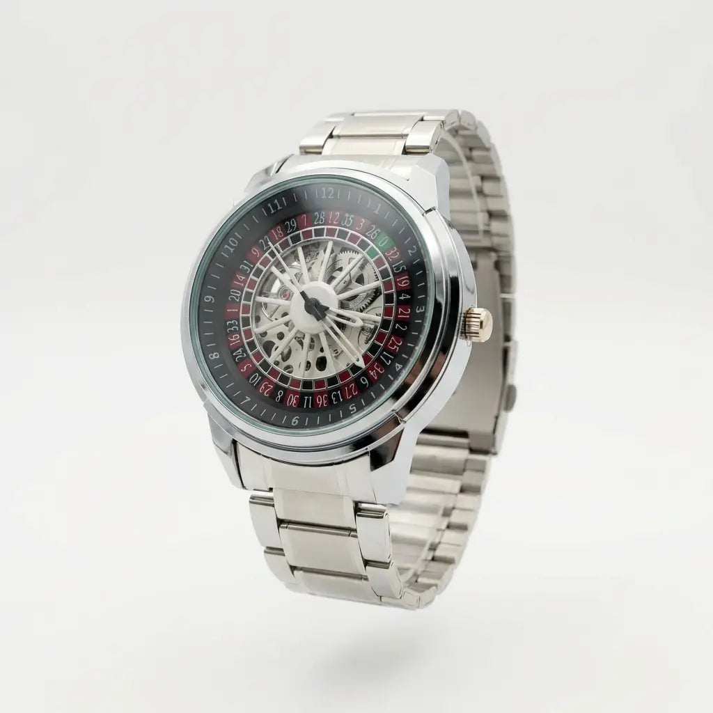 Baisheng Skeleton Watch Men 360 Rotating Dial Quartz