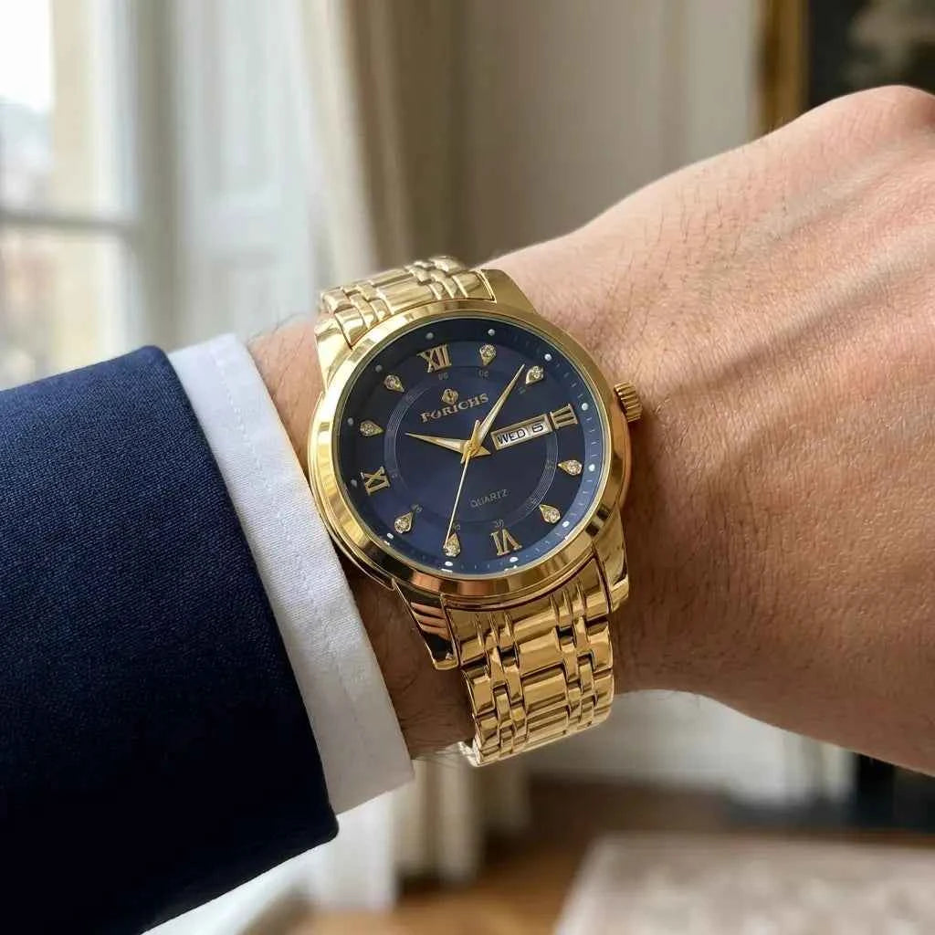 Forichs Day Date Watch Men Luminous Glow Dark Pakistan COD Quartz