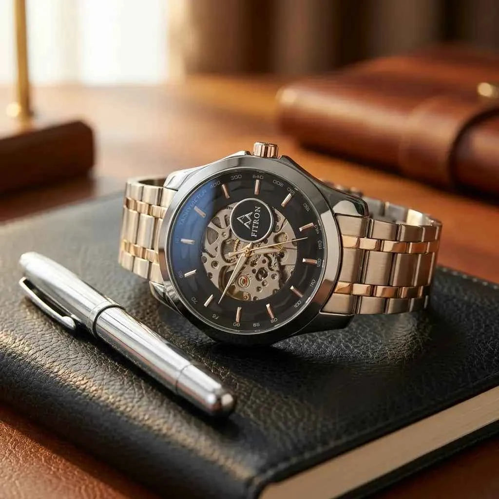 Fitron Automatic Skeleton Watch Men 2 Colors Pakistan COD Self Wind