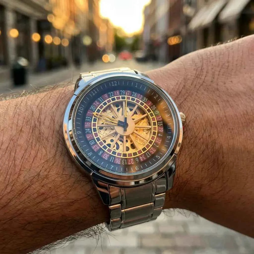 Baisheng Skeleton Watch Men 360 Rotating Dial Quartz Pakistan COD