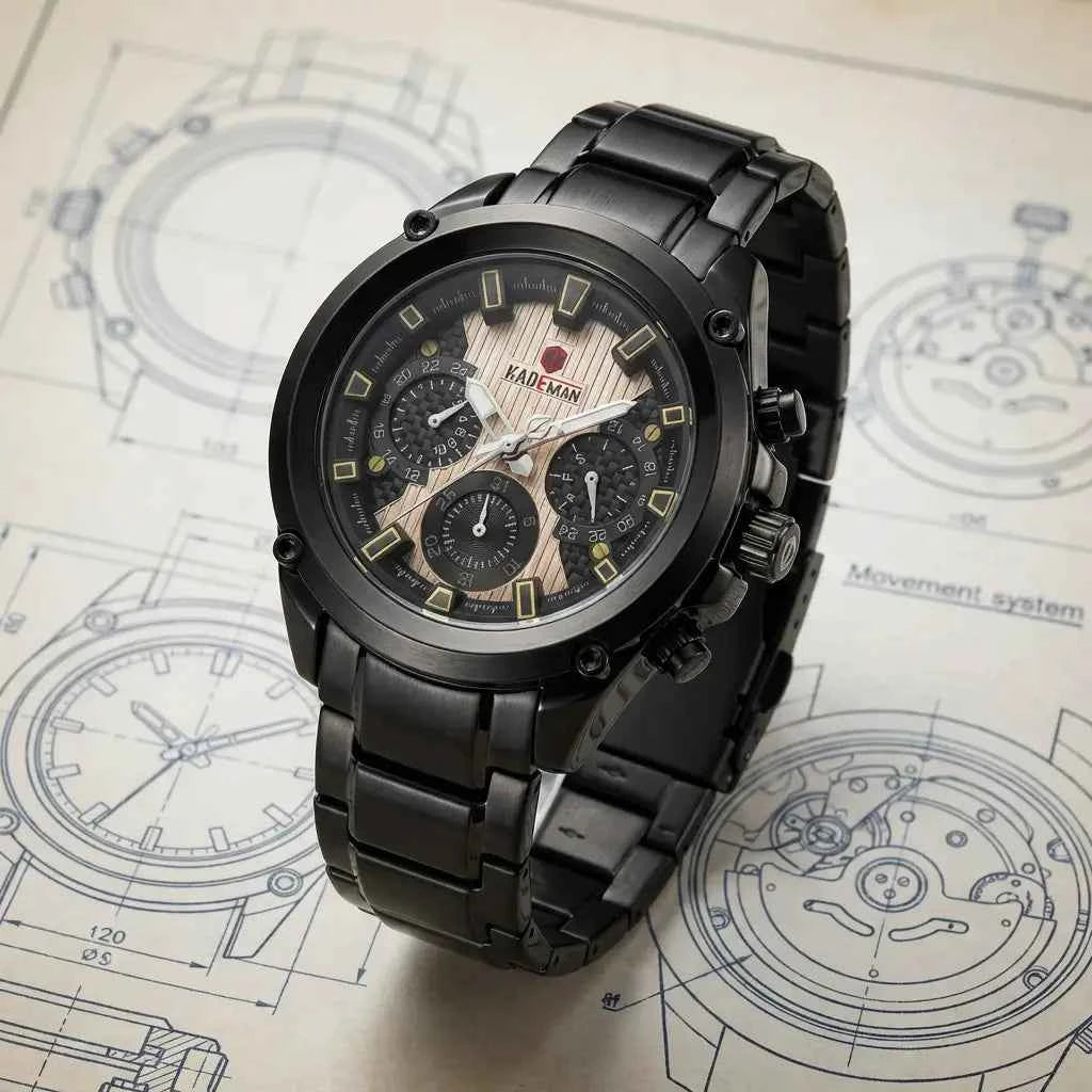 Kademan Chronograph Watch Men 2 Colors Pakistan COD Sports Watch
