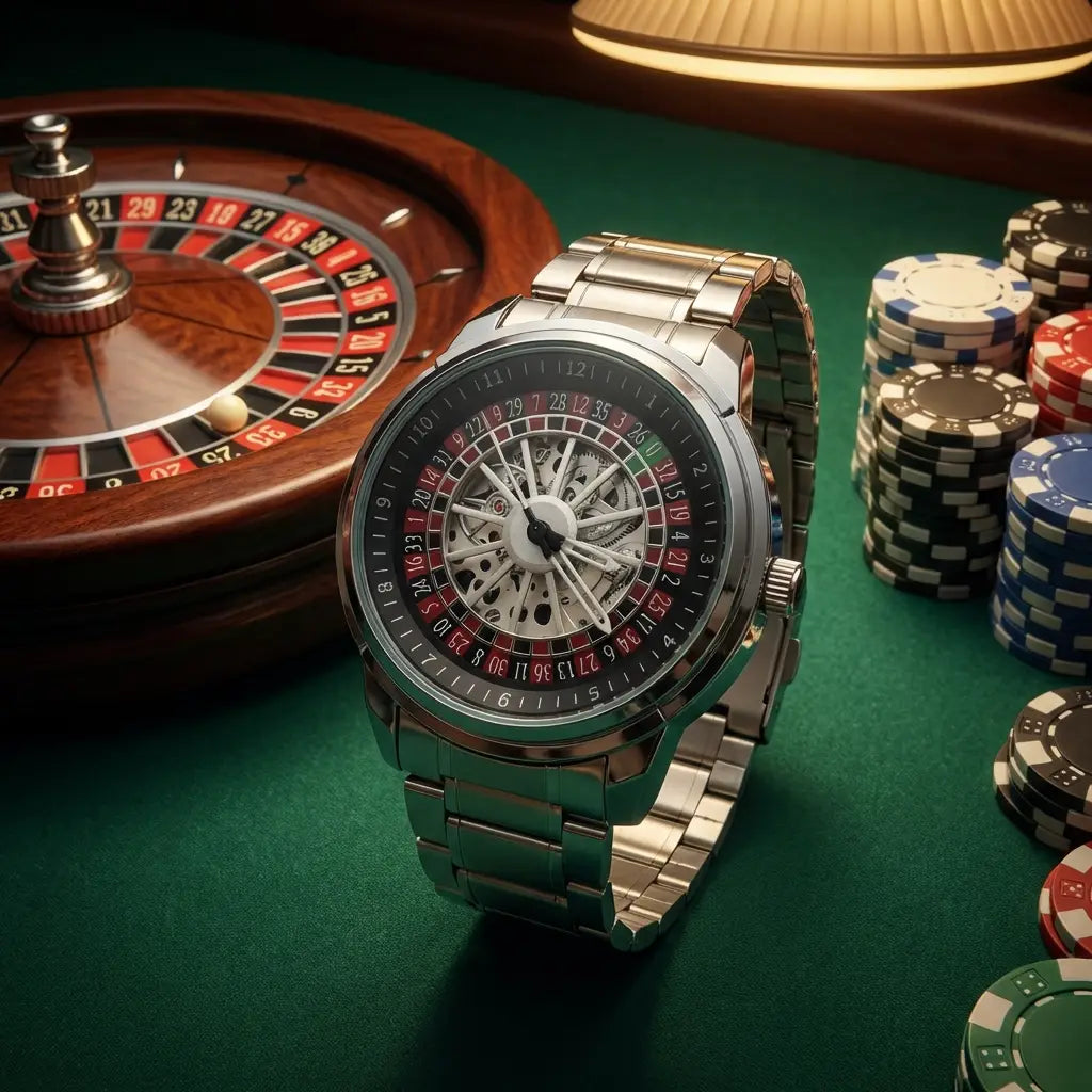 Baisheng Skeleton Watch Men 360 Rotating Dial Quartz