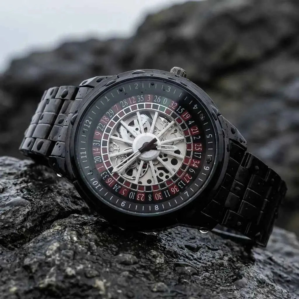 Baisheng Skeleton Watch Men 360 Rotating Dial Quartz Pakistan COD