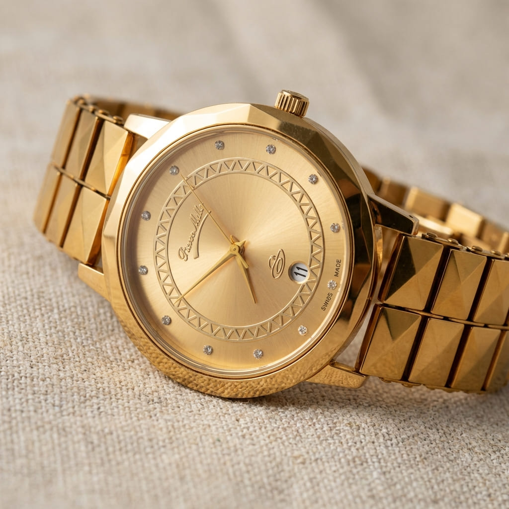 Elegant Black & Gold Designer Watch for Men