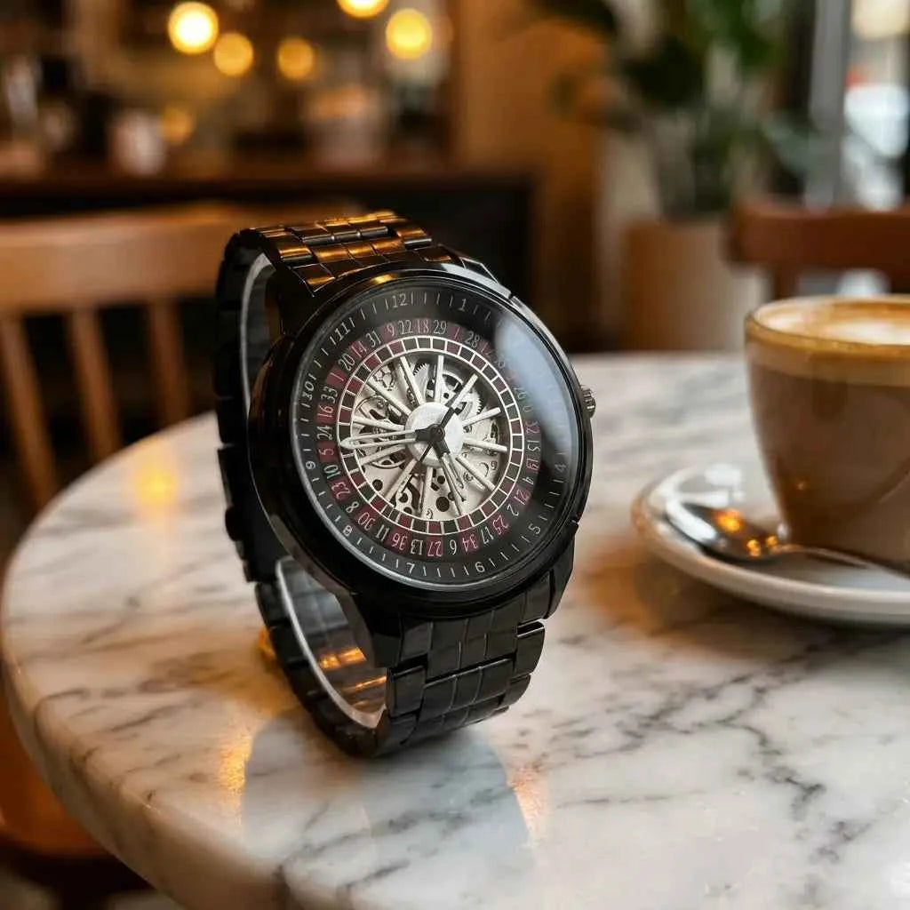 Baisheng Skeleton Watch Men 360 Rotating Dial Quartz Pakistan COD