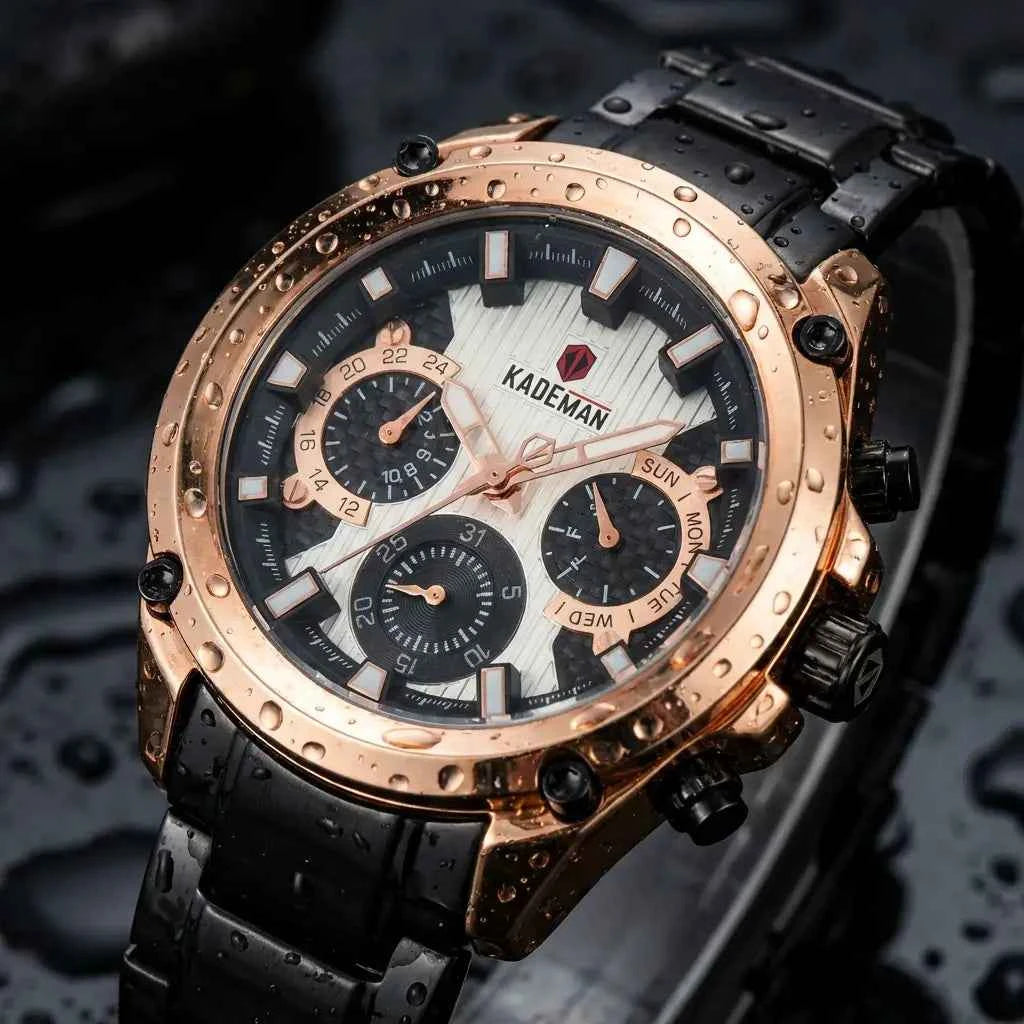 Kademan Chronograph Watch Men 2 Colors Pakistan COD Sports Watch
