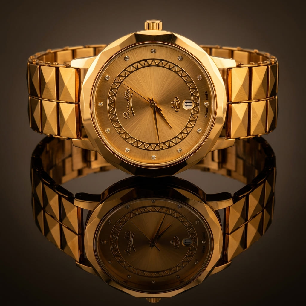 Elegant Black & Gold Designer Watch for Men