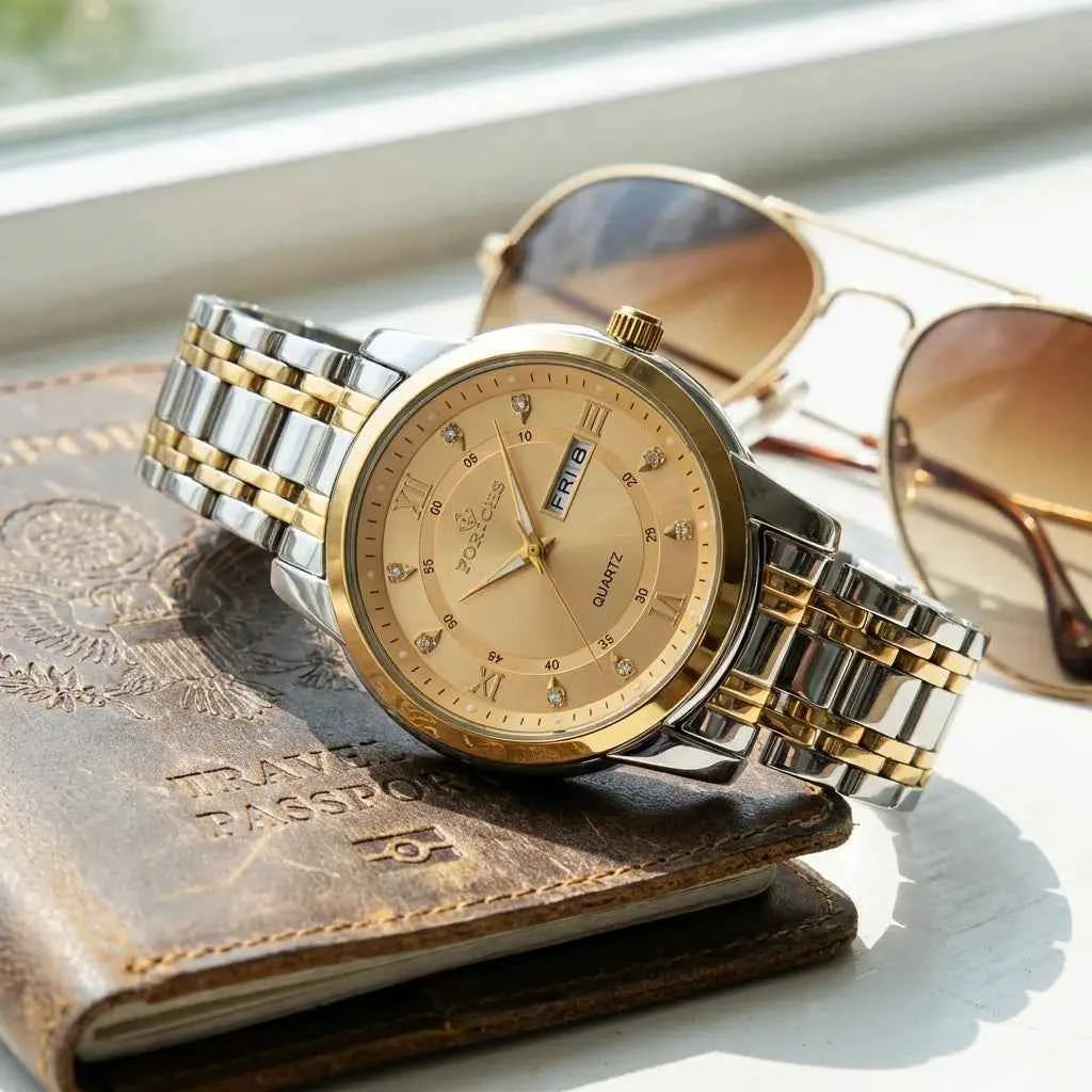 Forichs Day Date Watch Men Luminous Glow Dark Pakistan COD Quartz