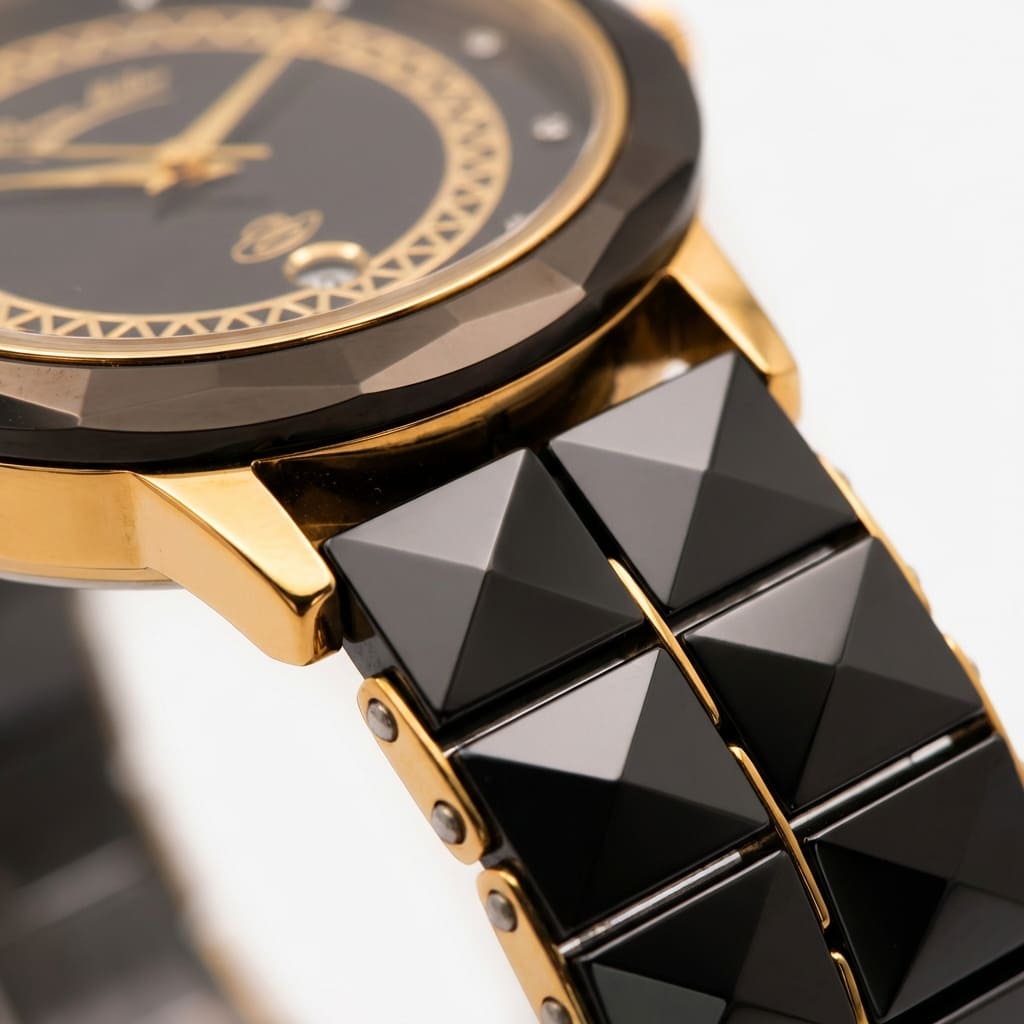 Elegant Black & Gold Designer Watch for Men
