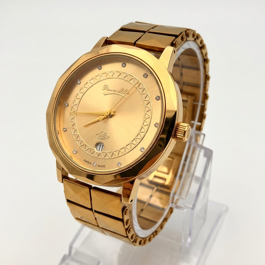 Elegant Black & Gold Designer Watch for Men