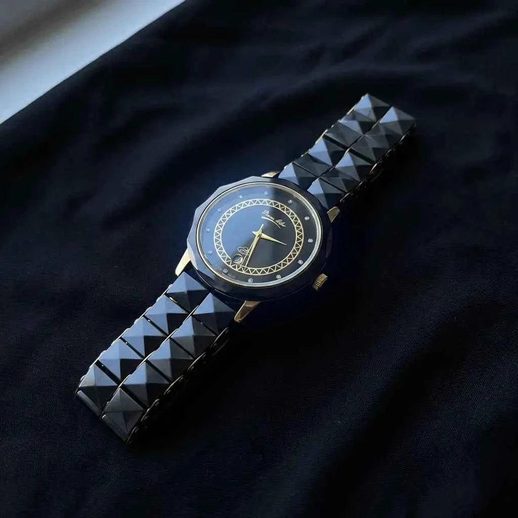 Elegant Black Gold Designer Watch for Men