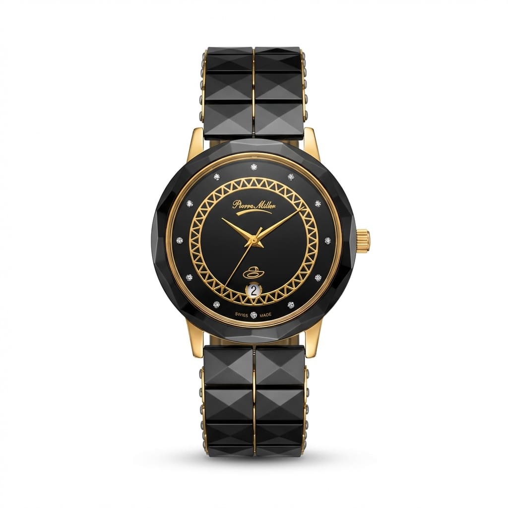Elegant Black & Gold Designer Watch for Men
