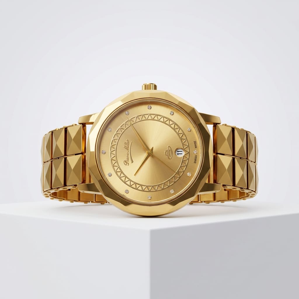 Elegant Black & Gold Designer Watch for Men