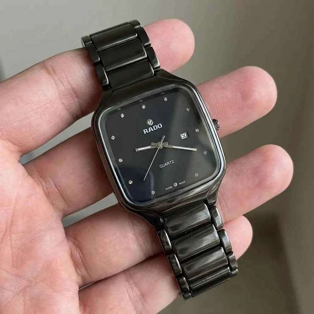 Rado Swiss Black Ceramic Square Watch Men Pakistan COD Original