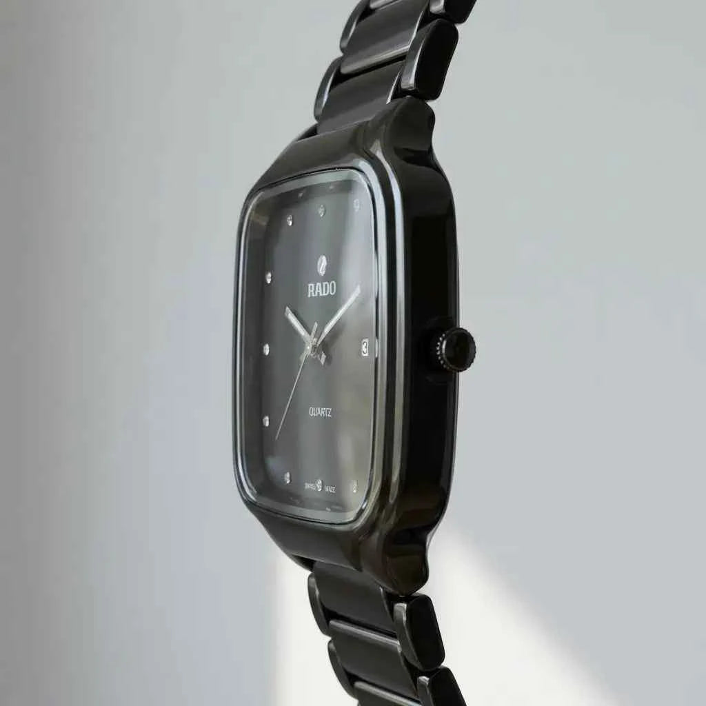 Rado Swiss Black Ceramic Square Watch Men Pakistan COD Original