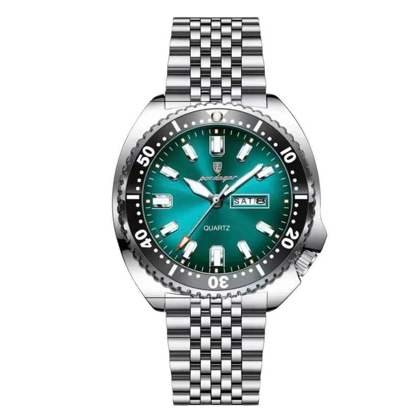 POEDAGAR Ocean Legacy Watch Men Stainless Steel