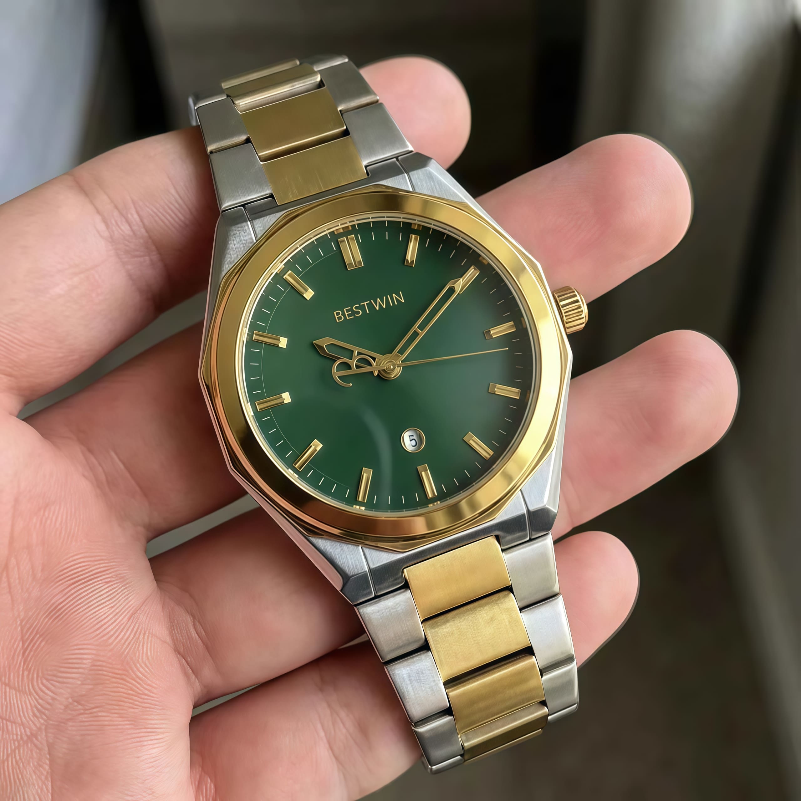 Bestwin Steel Watch Men 5 Colors Swiss Made