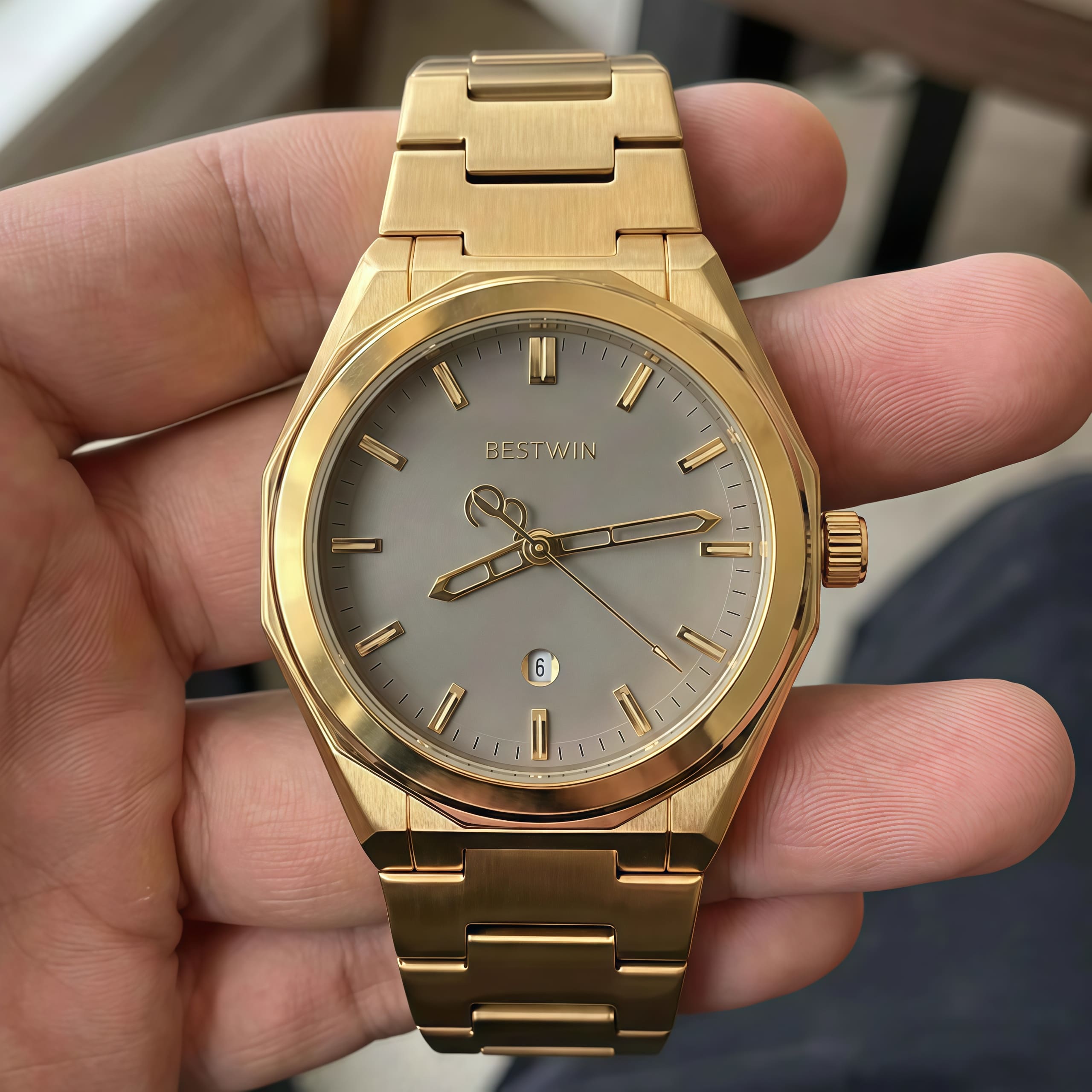 Bestwin Steel Watch Men 5 Colors Swiss Made