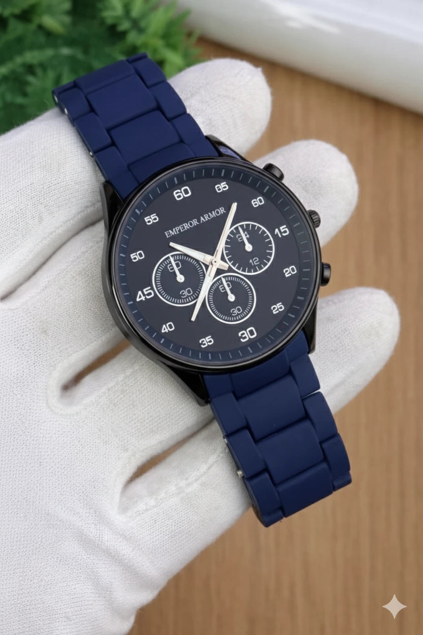 Stylish Chronograph Men's Watch – Premium Design | Multiple Strap Colors